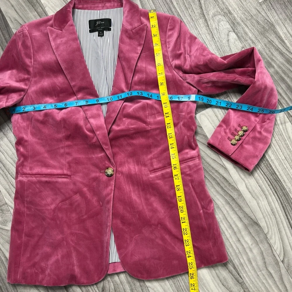 J. Crew Parke Blazer Pink Velvet Size 6 - Picture 11 of 16